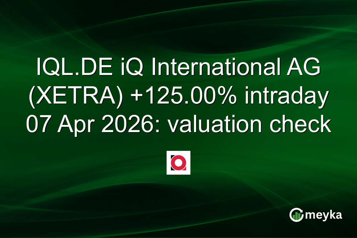 IQL.DE iQ International AG (XETRA) +125.00% intraday 07 Apr 2026: valuation check