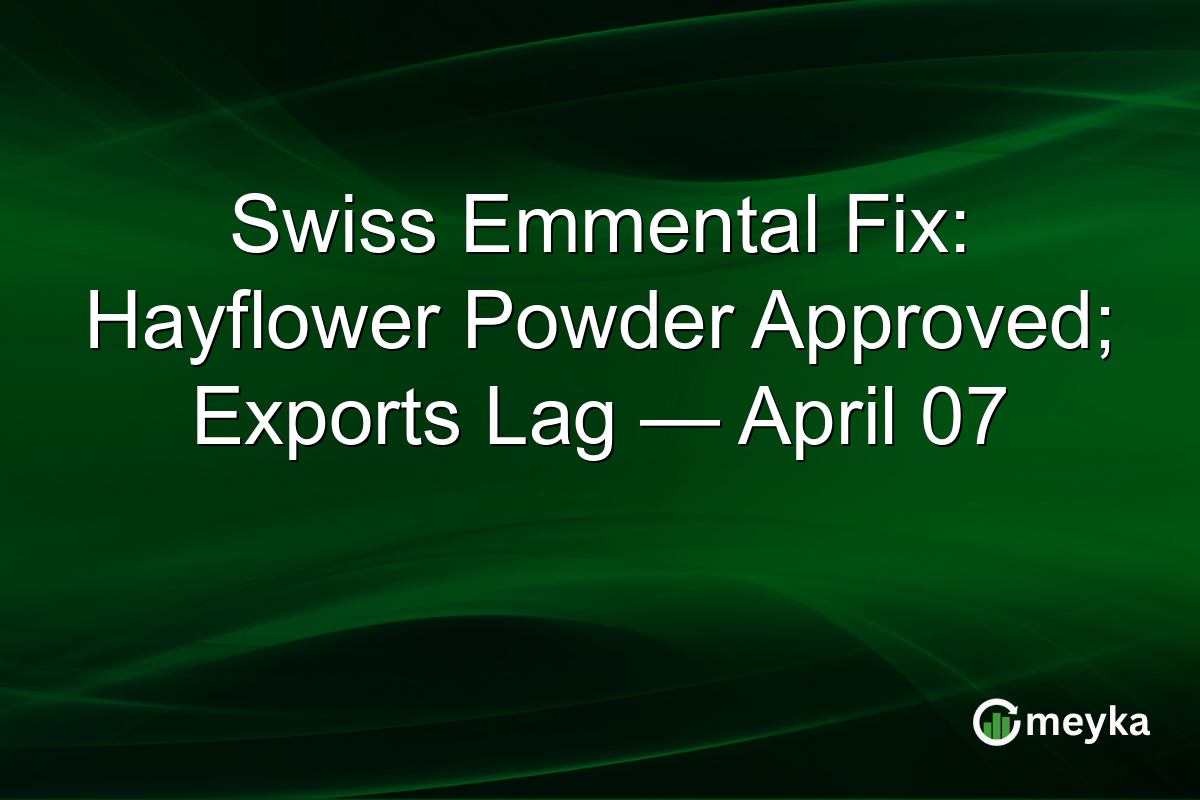 Swiss Emmental Fix: Hayflower Powder Approved; Exports Lag — April 07