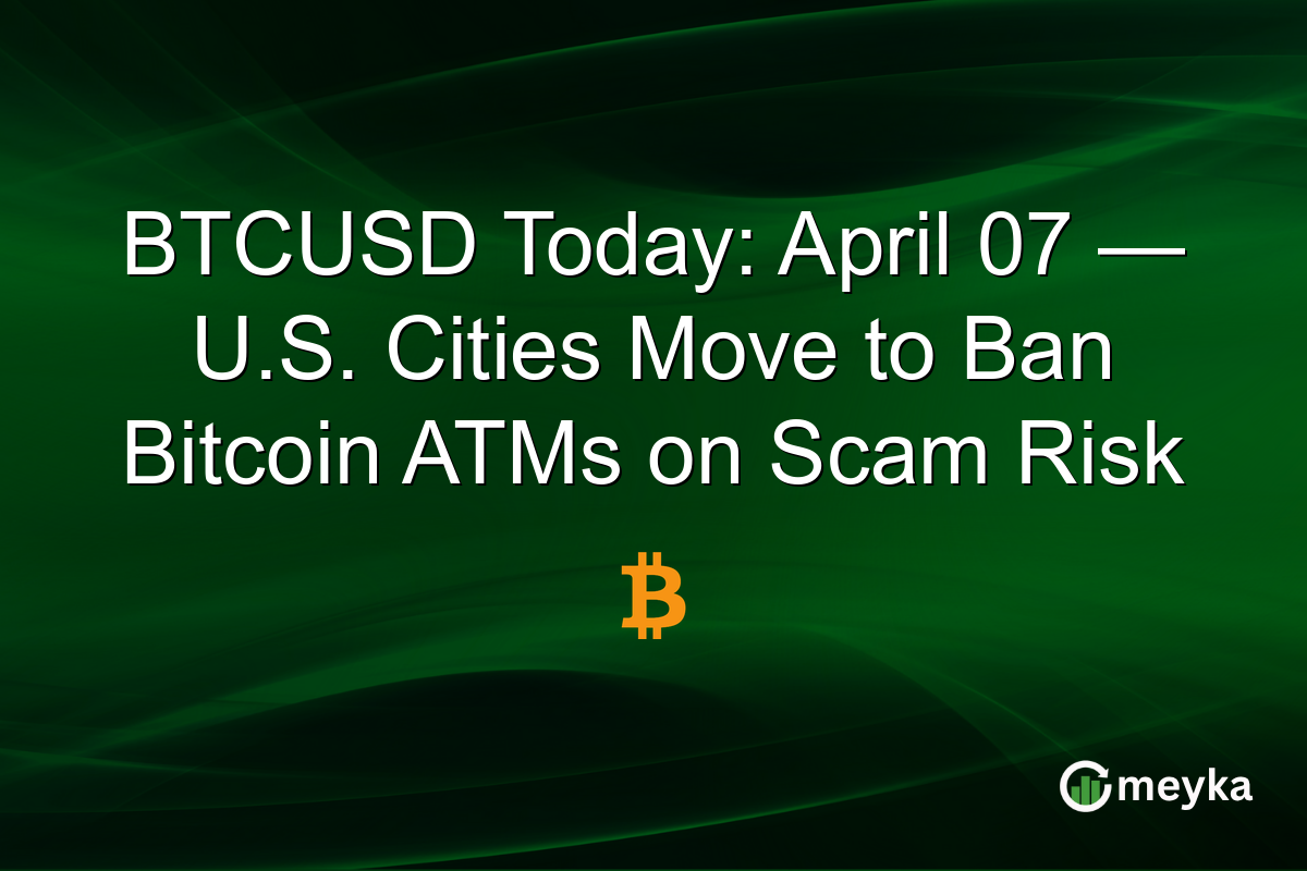 BTCUSD Today: April 07 — U.S. Cities Move to Ban Bitcoin ATMs on Scam Risk