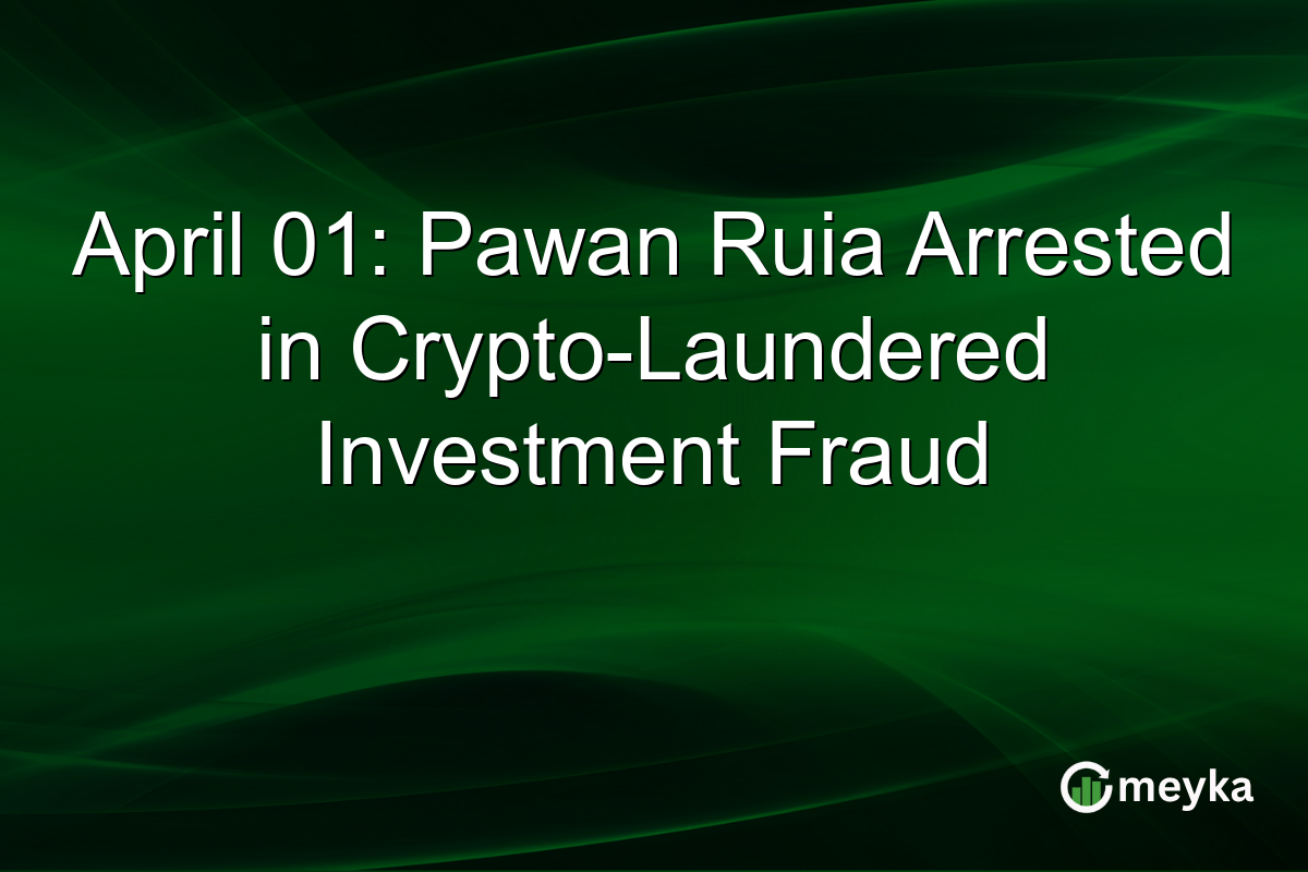 April 01: Pawan Ruia Arrested in Crypto-Laundered Investment Fraud
