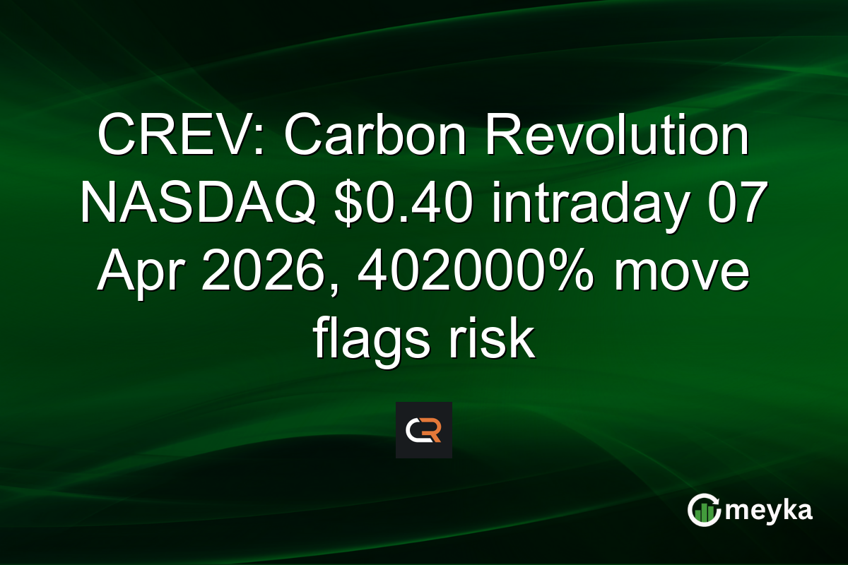 CREV: Carbon Revolution NASDAQ $0.40 intraday 07 Apr 2026, 402000% move flags risk