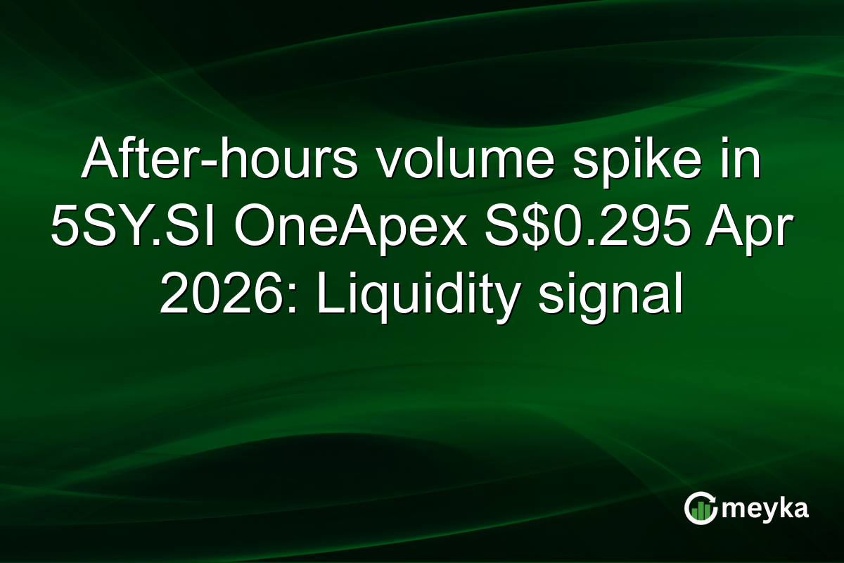 After-hours volume spike in 5SY.SI OneApex S$0.295 Apr 2026: Liquidity signal