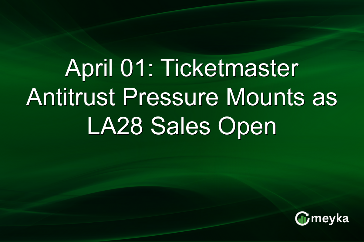 April 01: Ticketmaster Antitrust Pressure Mounts as LA28 Sales Open