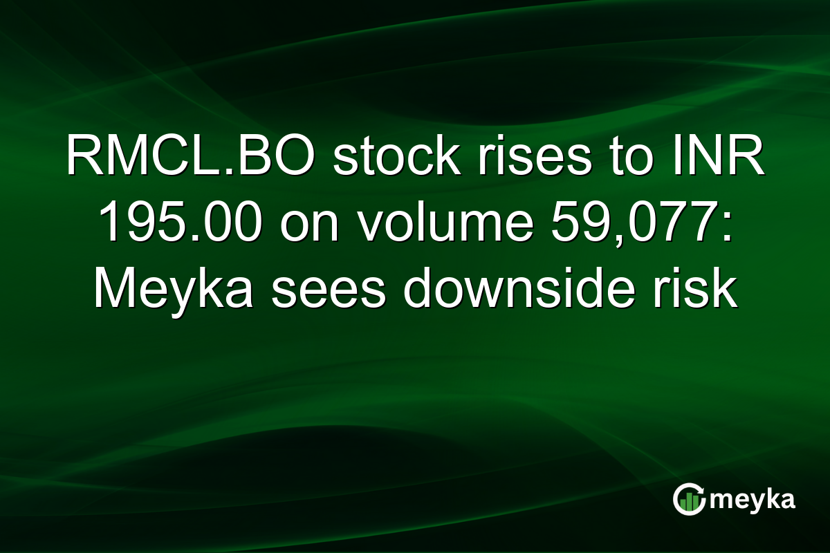 RMCL.BO stock rises to INR 195.00 on volume 59,077: Meyka sees downside risk