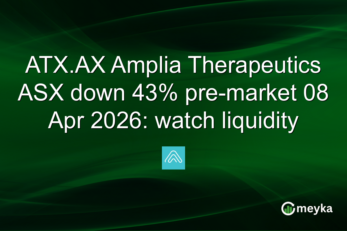 ATX.AX Amplia Therapeutics ASX down 43% pre-market 08 Apr 2026: watch liquidity