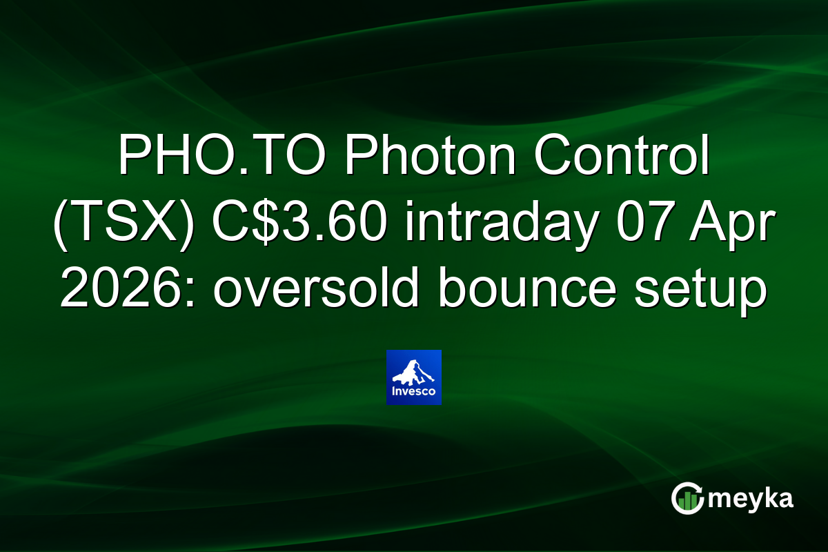 PHO.TO Photon Control (TSX) C$3.60 intraday 07 Apr 2026: oversold bounce setup