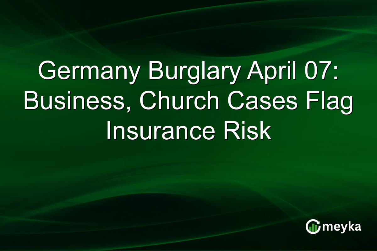 Germany Burglary April 07: Business, Church Cases Flag Insurance Risk