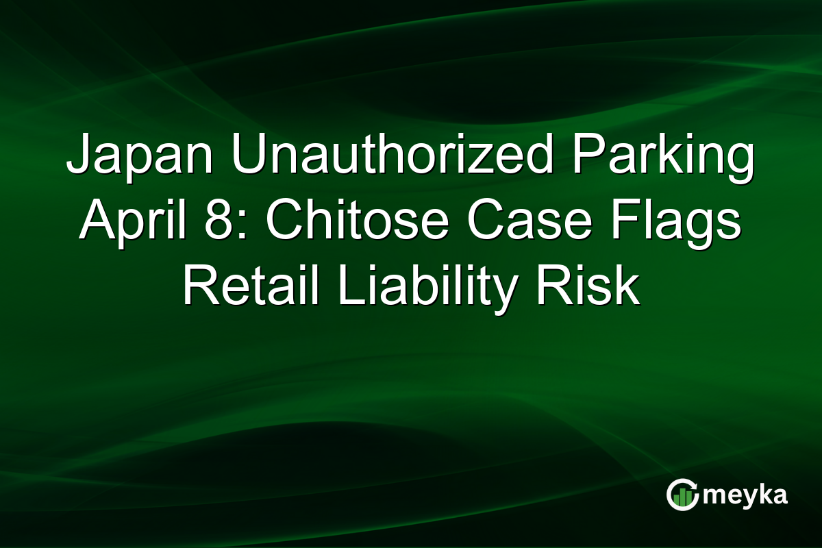 Japan Unauthorized Parking April 8: Chitose Case Flags Retail Liability Risk