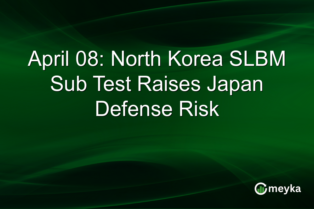 April 08: North Korea SLBM Sub Test Raises Japan Defense Risk