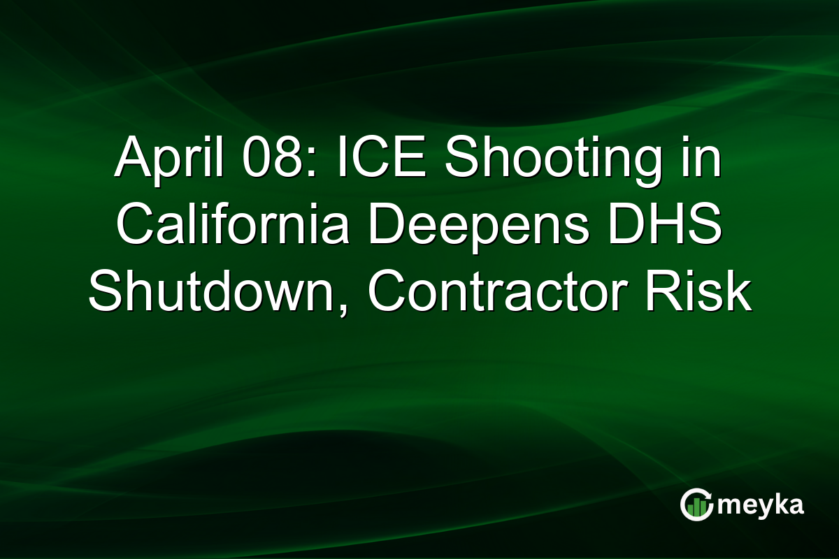 April 08: ICE Shooting in California Deepens DHS Shutdown, Contractor Risk
