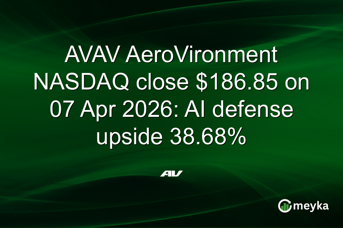 AVAV AeroVironment NASDAQ close $186.85 on 07 Apr 2026: AI defense upside 38.68%