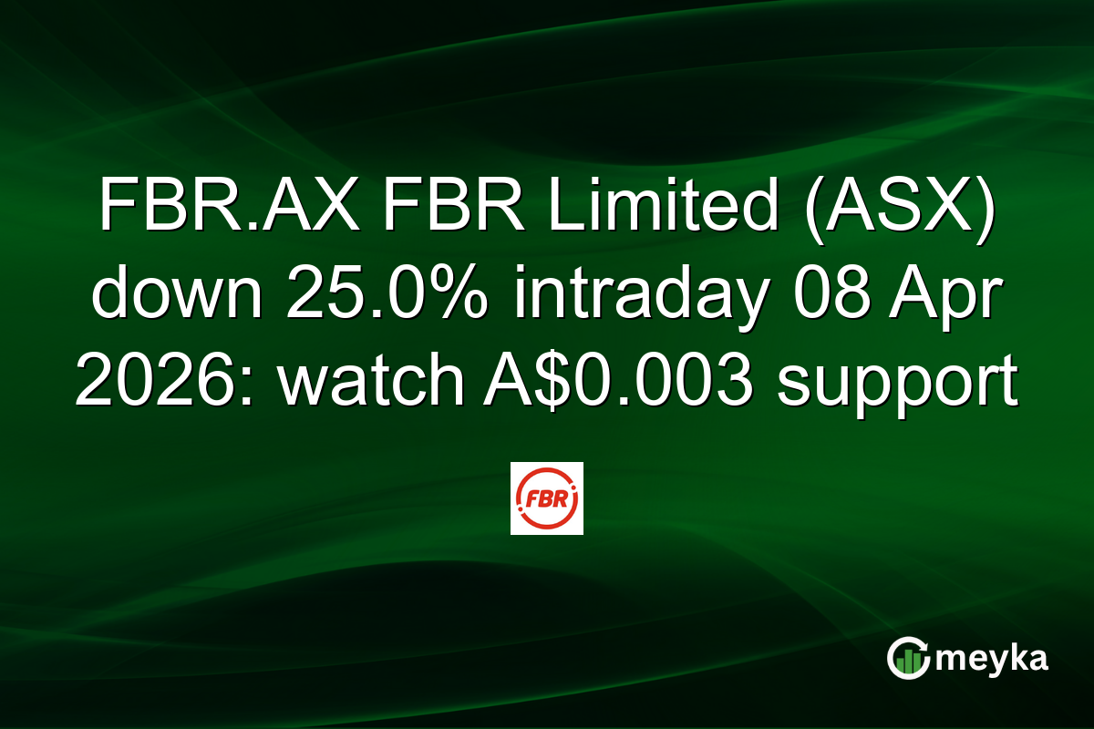 FBR.AX FBR Limited (ASX) down 25.0% intraday 08 Apr 2026: watch A$0.003 support