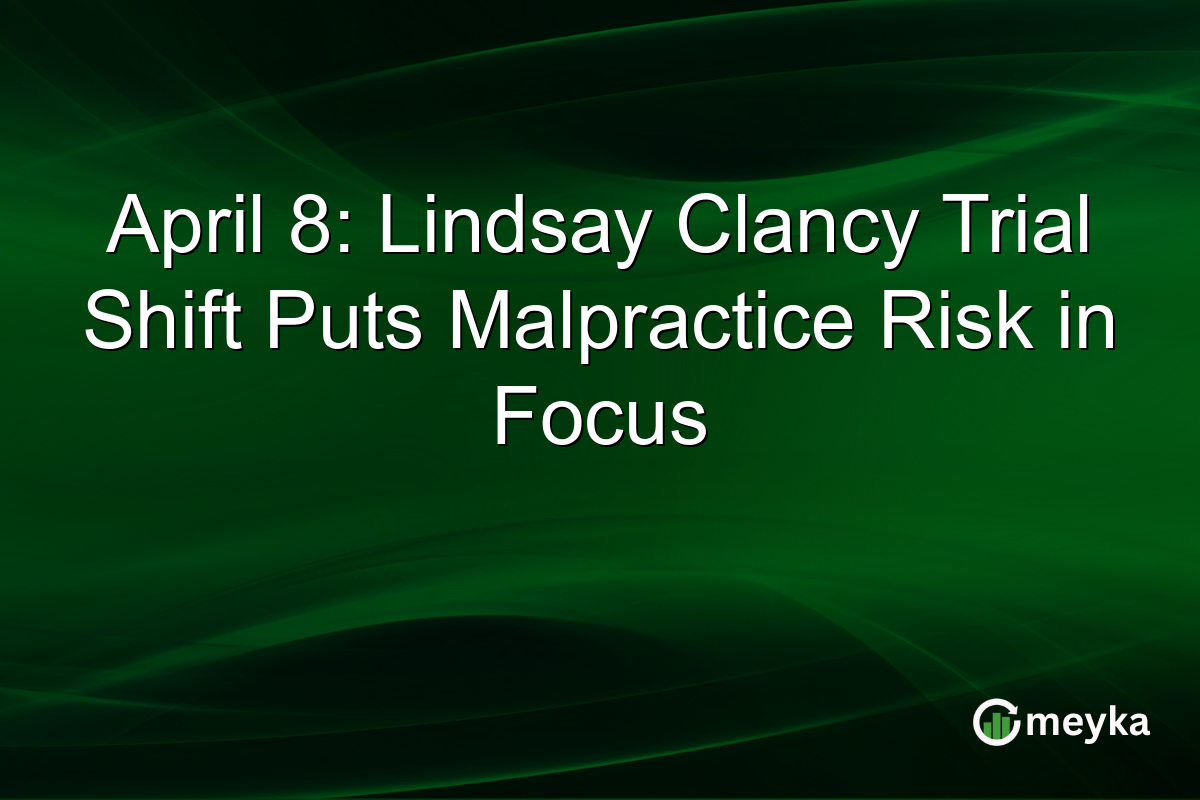 April 8: Lindsay Clancy Trial Shift Puts Malpractice Risk in Focus