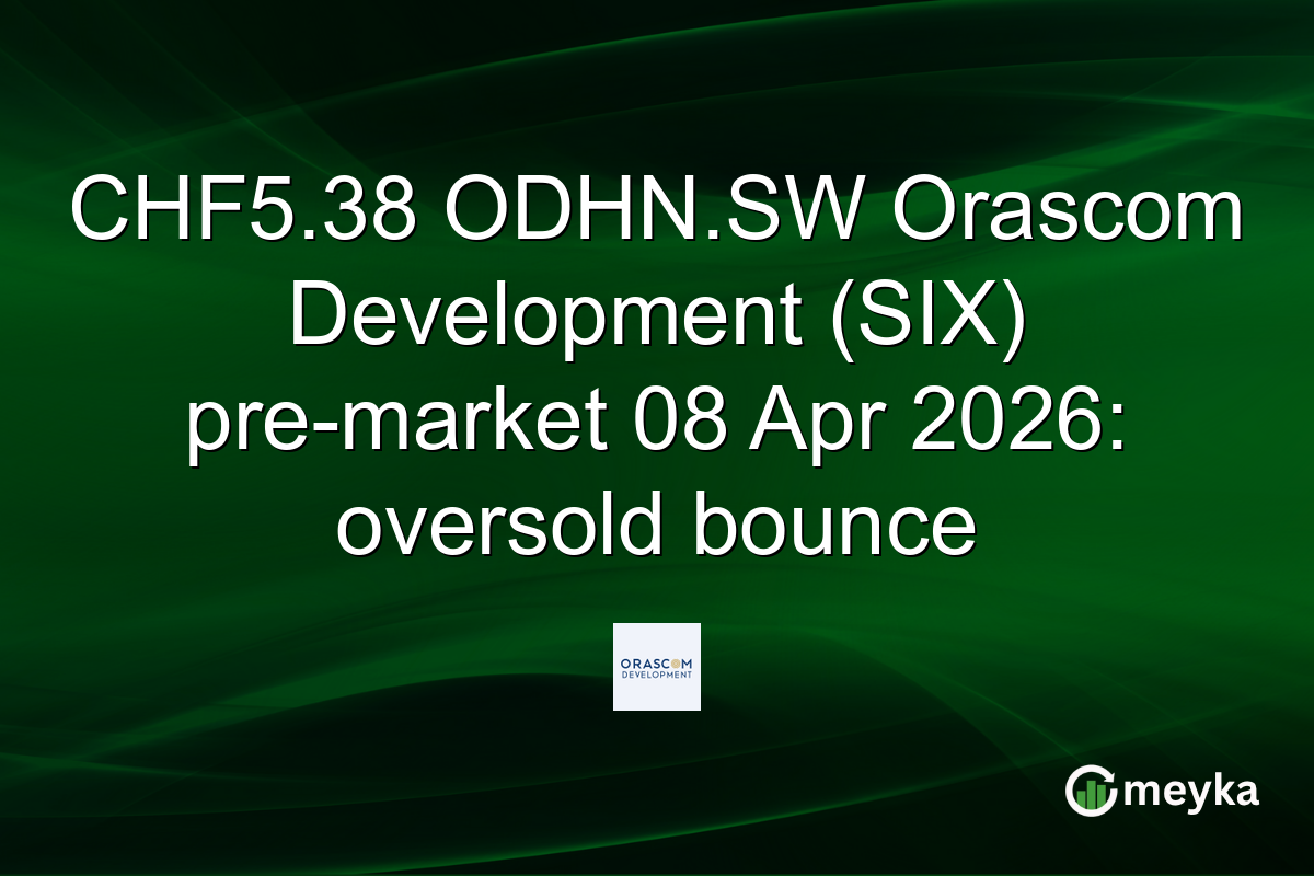 CHF5.38 ODHN.SW Orascom Development (SIX) pre-market 08 Apr 2026: oversold bounce