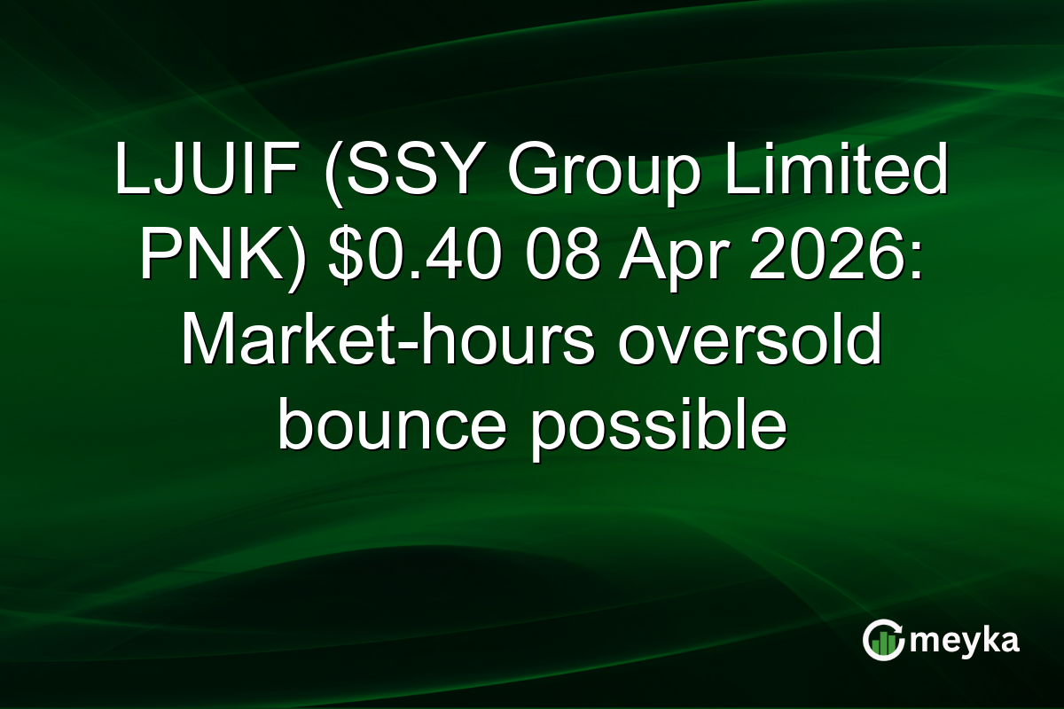 LJUIF (SSY Group Limited PNK) $0.40 08 Apr 2026: Market-hours oversold bounce possible