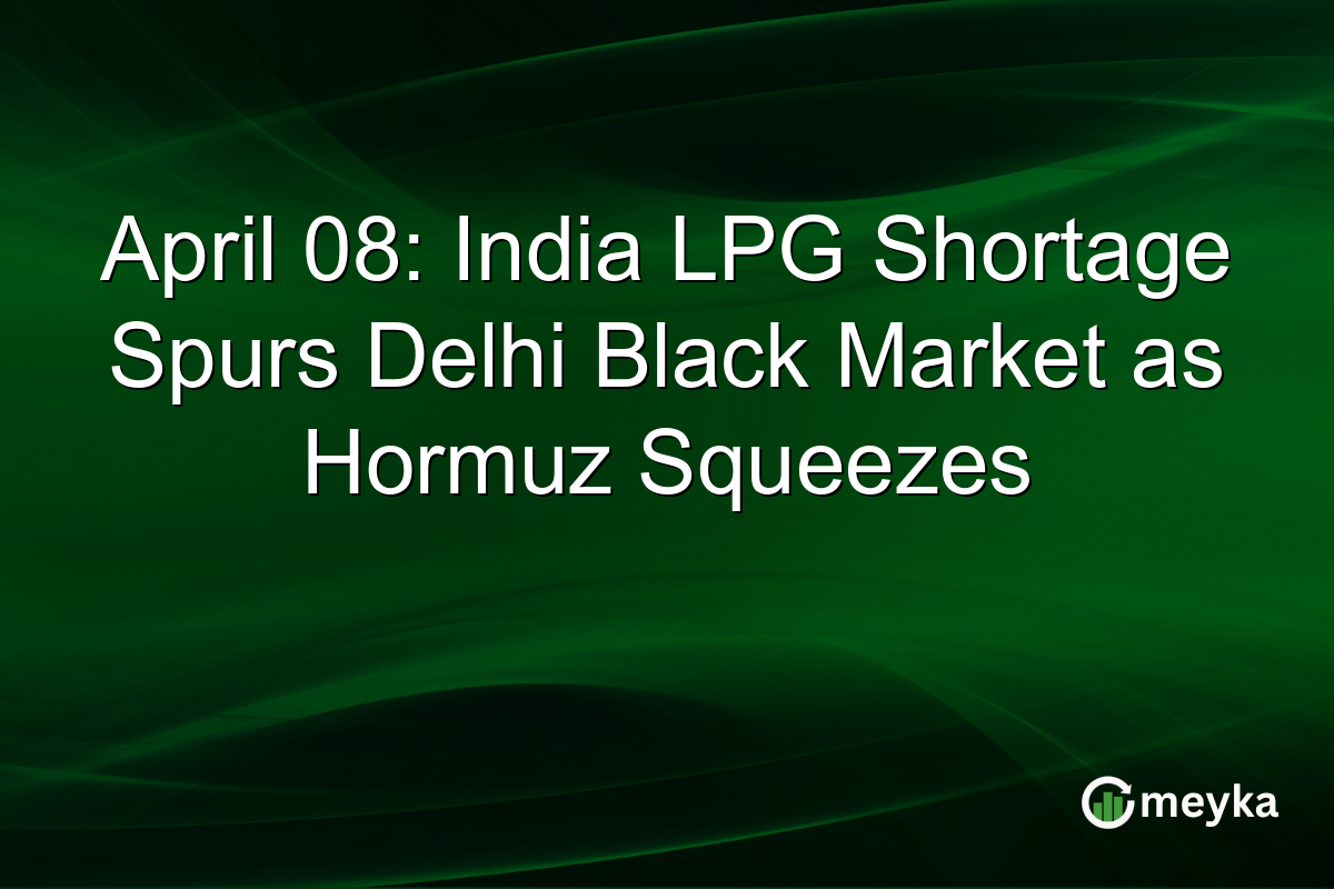 April 08: India LPG Shortage Spurs Delhi Black Market as Hormuz Squeezes