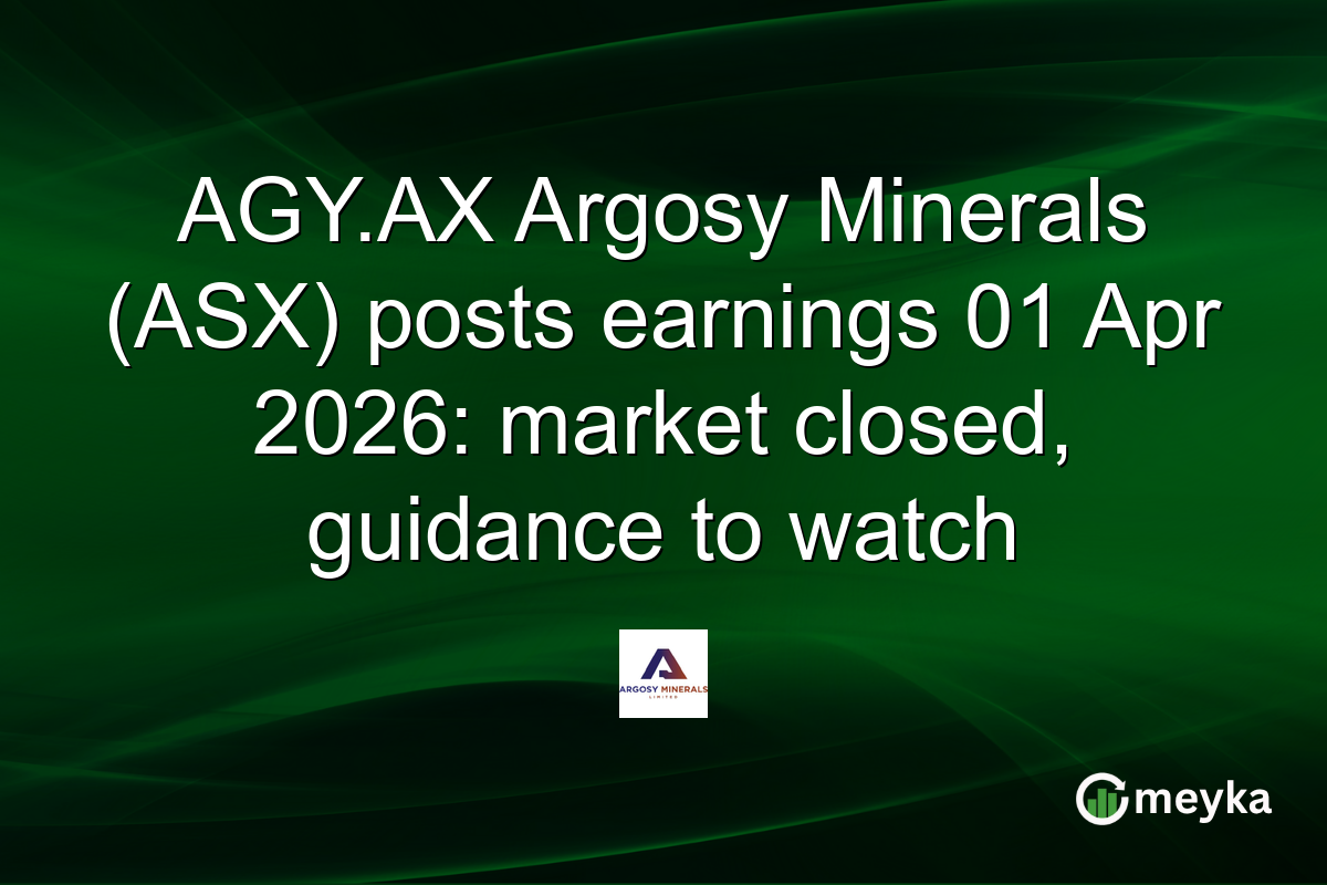 AGY.AX Argosy Minerals (ASX) posts earnings 01 Apr 2026: market closed, guidance to watch