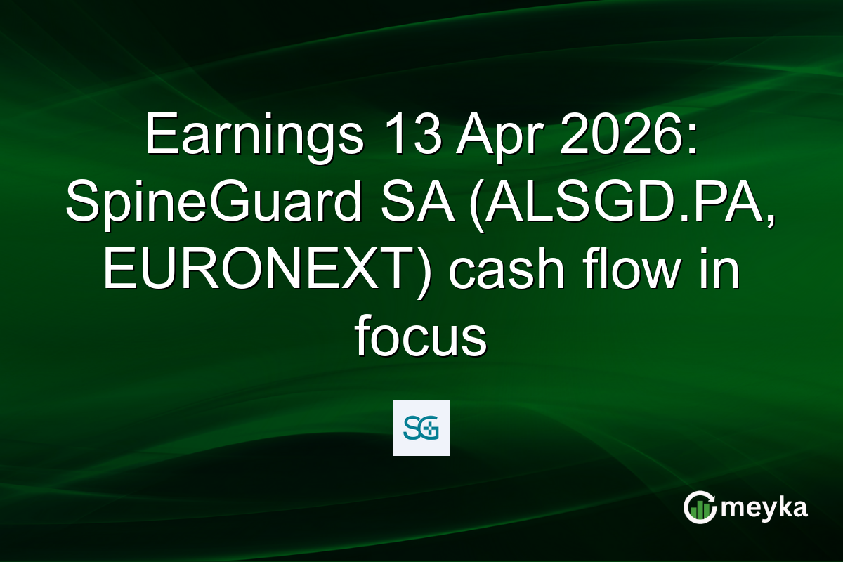 Earnings 13 Apr 2026: SpineGuard SA (ALSGD.PA, EURONEXT) cash flow in focus