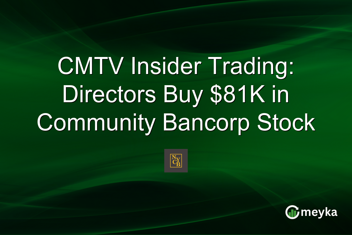 CMTV Insider Trading: Directors Buy $81K in Community Bancorp Stock