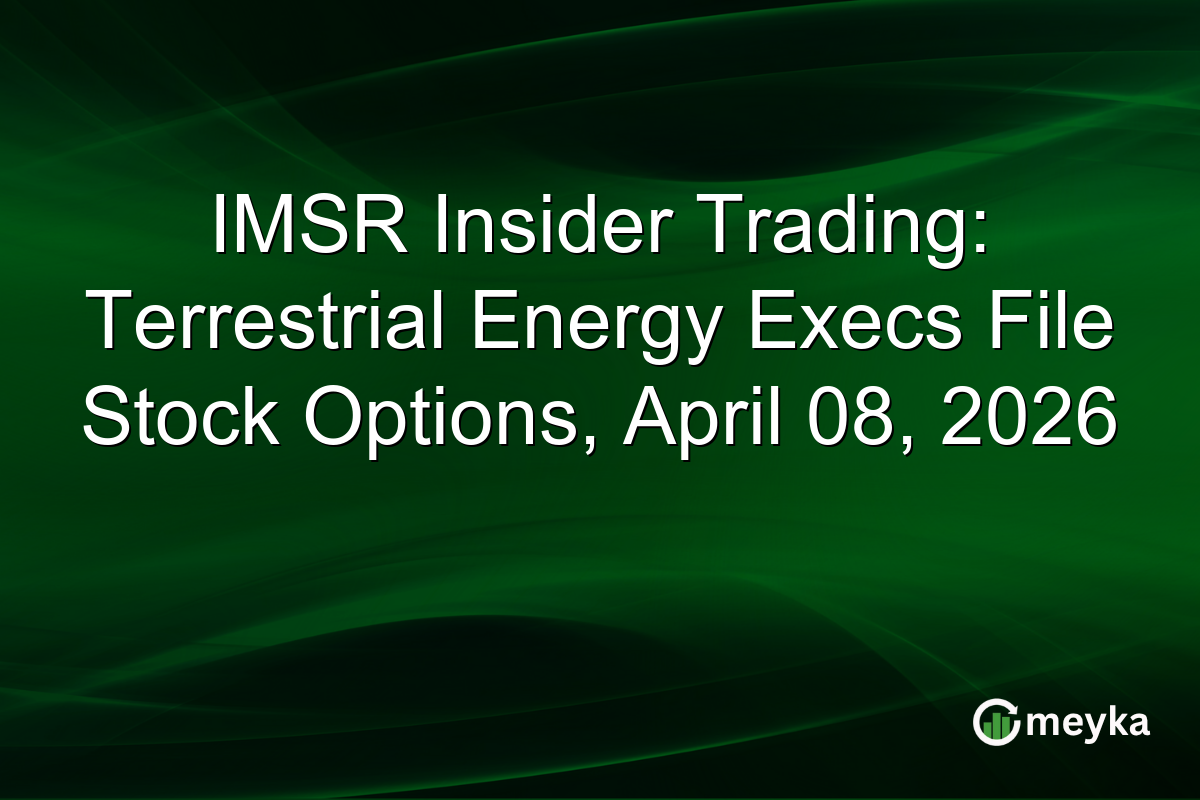 IMSR Insider Trading: Terrestrial Energy Execs File Stock Options, April 08, 2026