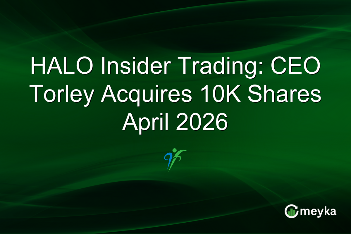 HALO Insider Trading: CEO Torley Acquires 10K Shares April 2026