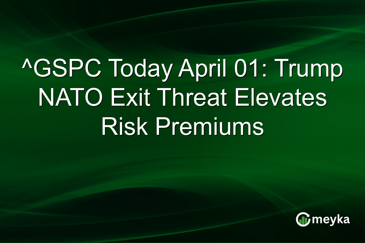 ^GSPC Today April 01: Trump NATO Exit Threat Elevates Risk Premiums