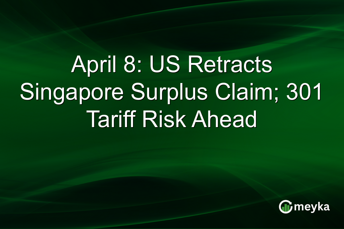 April 8: US Retracts Singapore Surplus Claim; 301 Tariff Risk Ahead