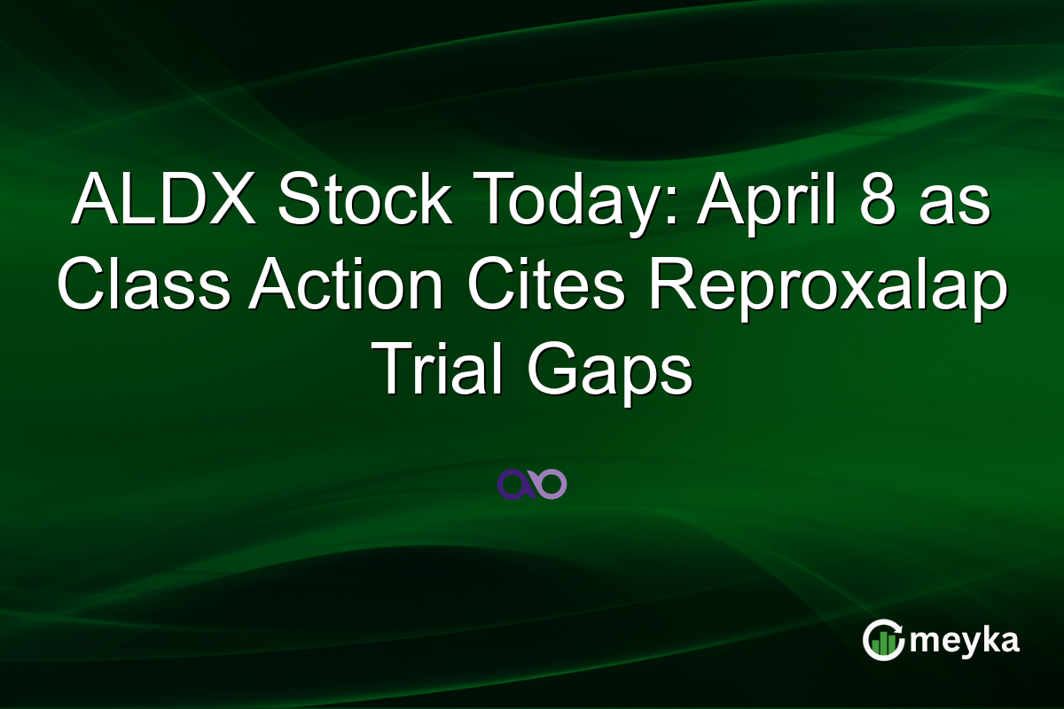 ALDX Stock Today: April 8 as Class Action Cites Reproxalap Trial Gaps