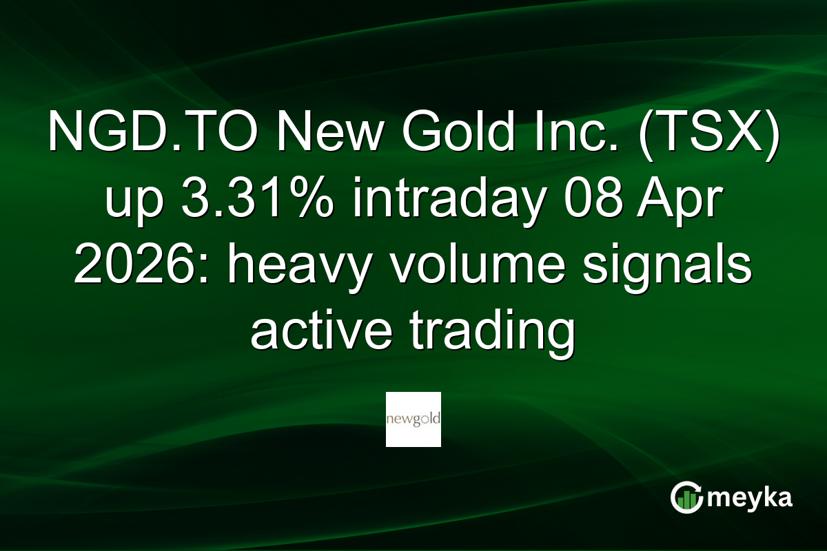 NGD.TO New Gold Inc. (TSX) up 3.31% intraday 08 Apr 2026: heavy volume signals active trading