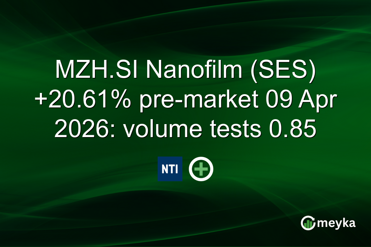 MZH.SI Nanofilm (SES) +20.61% pre-market 09 Apr 2026: volume tests 0.85