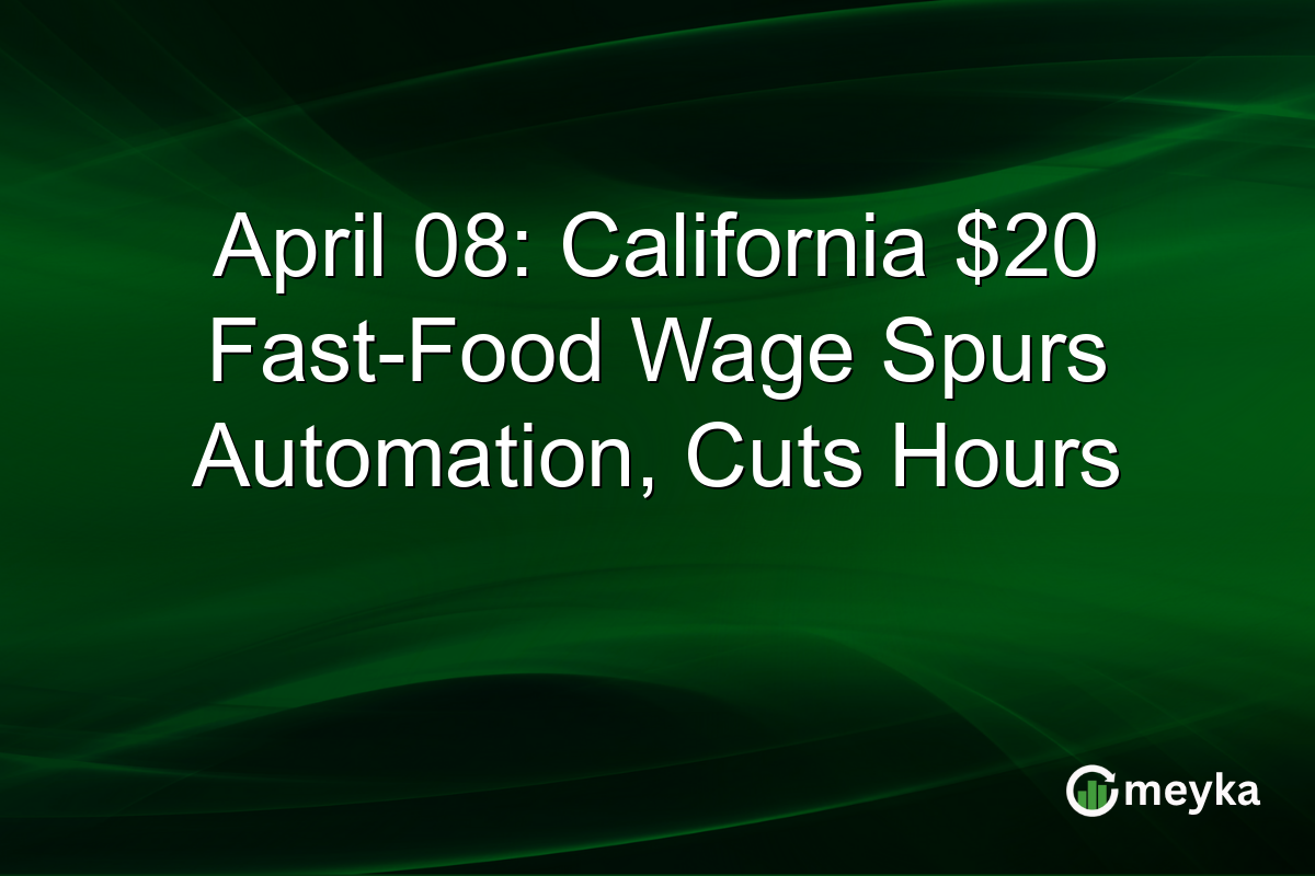 April 08: California $20 Fast-Food Wage Spurs Automation, Cuts Hours