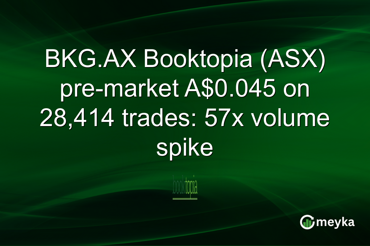 BKG.AX Booktopia (ASX) pre-market A$0.045 on 28,414 trades: 57x volume spike
