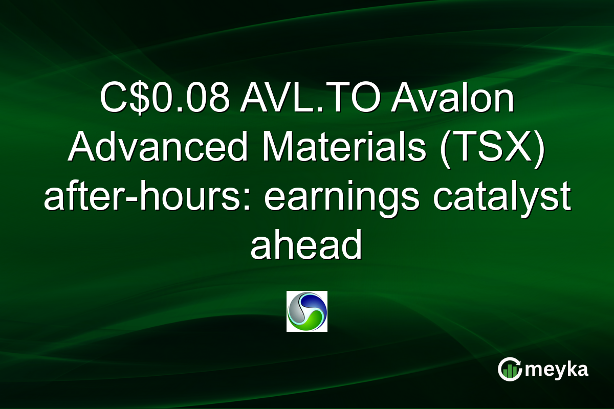 C$0.08 AVL.TO Avalon Advanced Materials (TSX) after-hours: earnings catalyst ahead