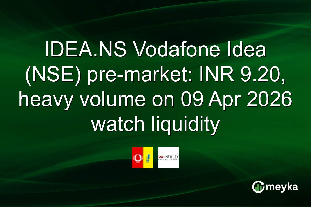 IDEA.NS Vodafone Idea (NSE) pre-market: INR 9.20, heavy volume on 09 Apr 2026 watch liquidity