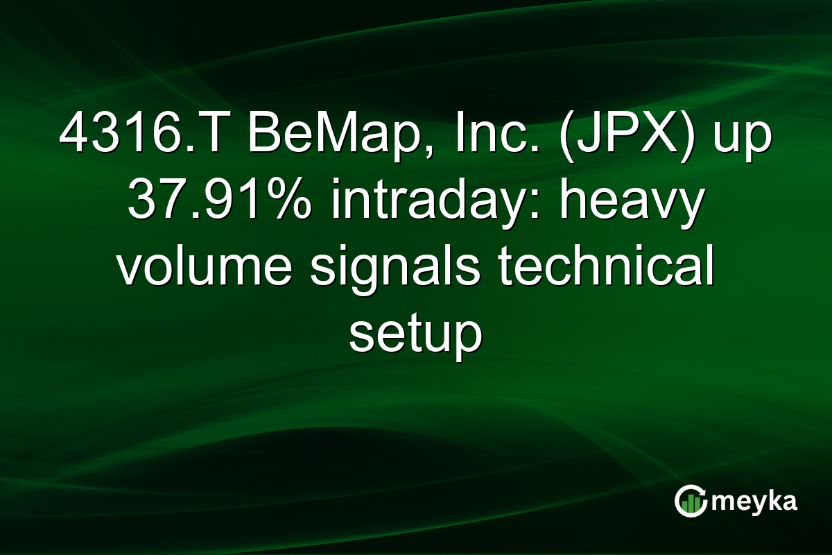 4316.T BeMap, Inc. (JPX) up 37.91% intraday: heavy volume signals technical setup