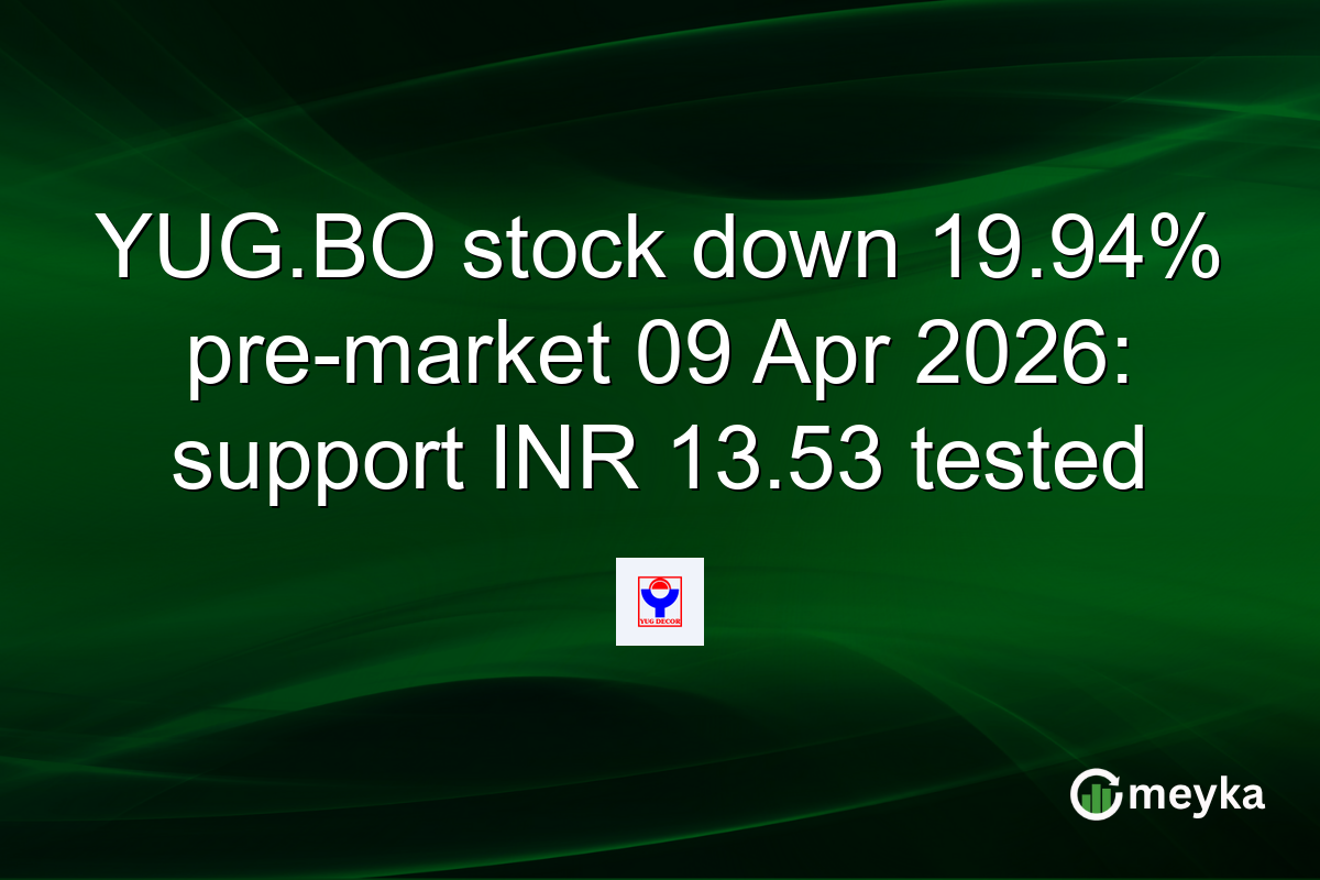 YUG.BO stock down 19.94% pre-market 09 Apr 2026: support INR 13.53 tested