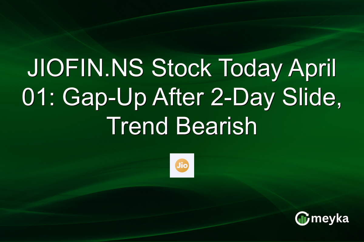 JIOFIN.NS Stock Today April 01: Gap-Up After 2-Day Slide, Trend Bearish