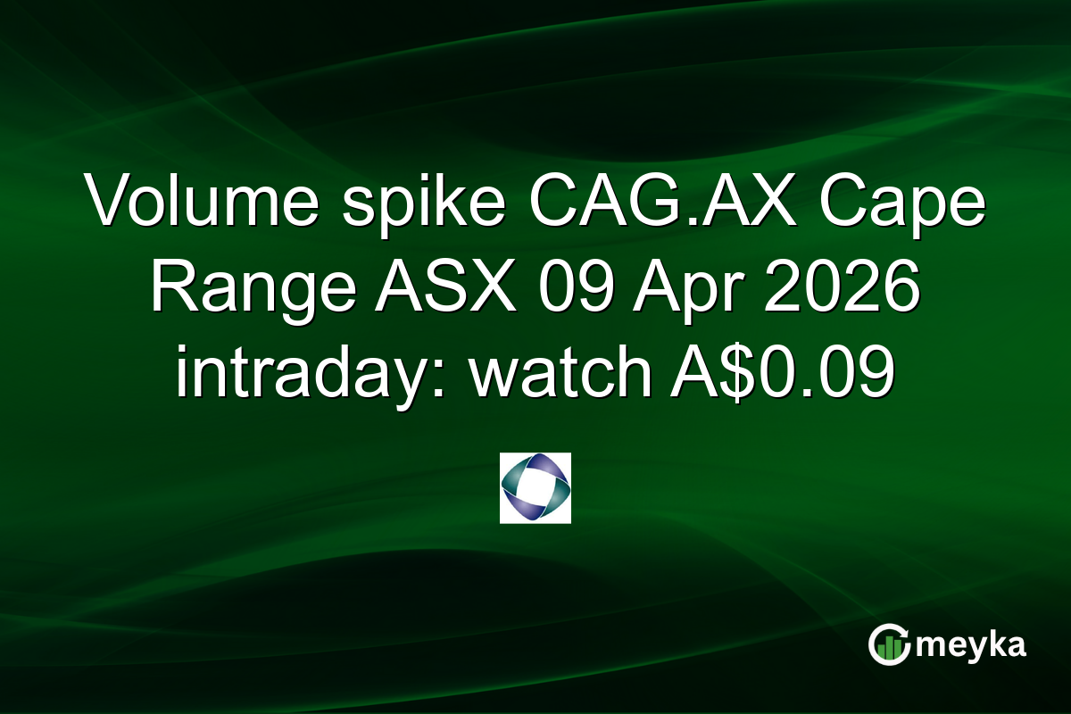 Volume spike CAG.AX Cape Range ASX 09 Apr 2026 intraday: watch A$0.09