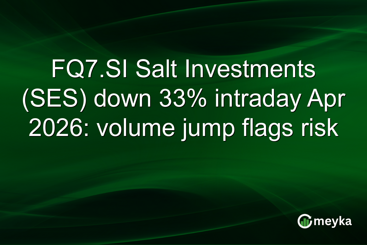 FQ7.SI Salt Investments (SES) down 33% intraday Apr 2026: volume jump flags risk