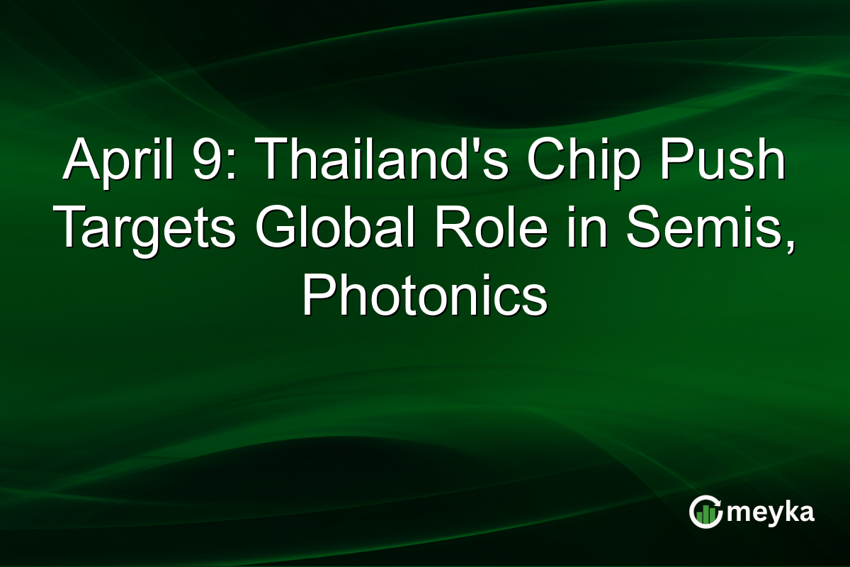 April 9: Thailand’s Chip Push Targets Global Role in Semis, Photonics