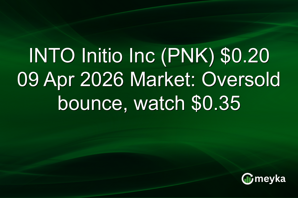 INTO Initio Inc (PNK) $0.20 09 Apr 2026 Market: Oversold bounce, watch $0.35