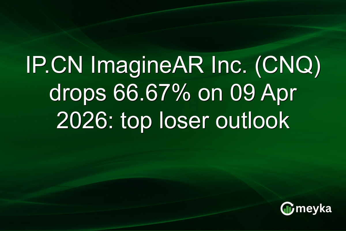 IP.CN ImagineAR Inc. (CNQ) drops 66.67% on 09 Apr 2026: top loser outlook