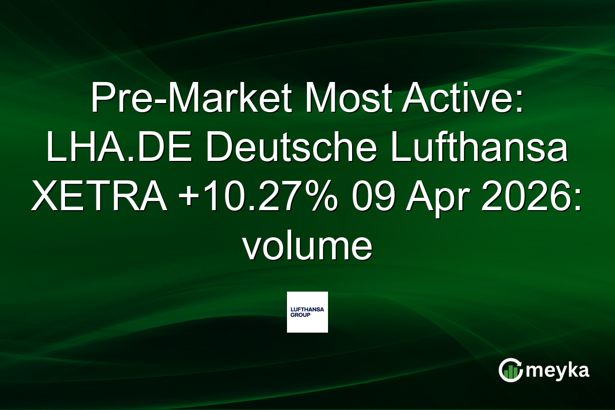 Pre-Market Most Active: LHA.DE Deutsche Lufthansa XETRA +10.27% 09 Apr 2026: volume