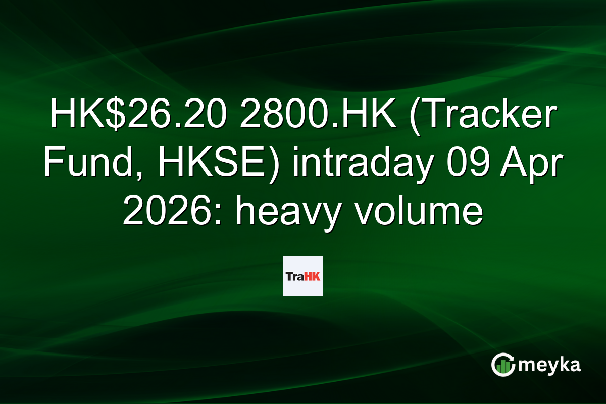 HK$26.20 2800.HK (Tracker Fund, HKSE) intraday 09 Apr 2026: heavy volume