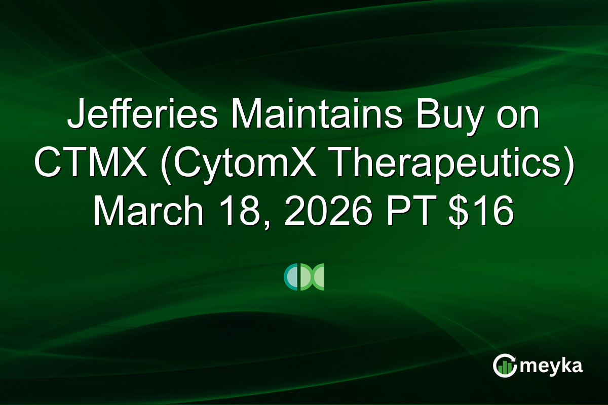Jefferies Maintains Buy on CTMX (CytomX Therapeutics) March 18, 2026 PT $16