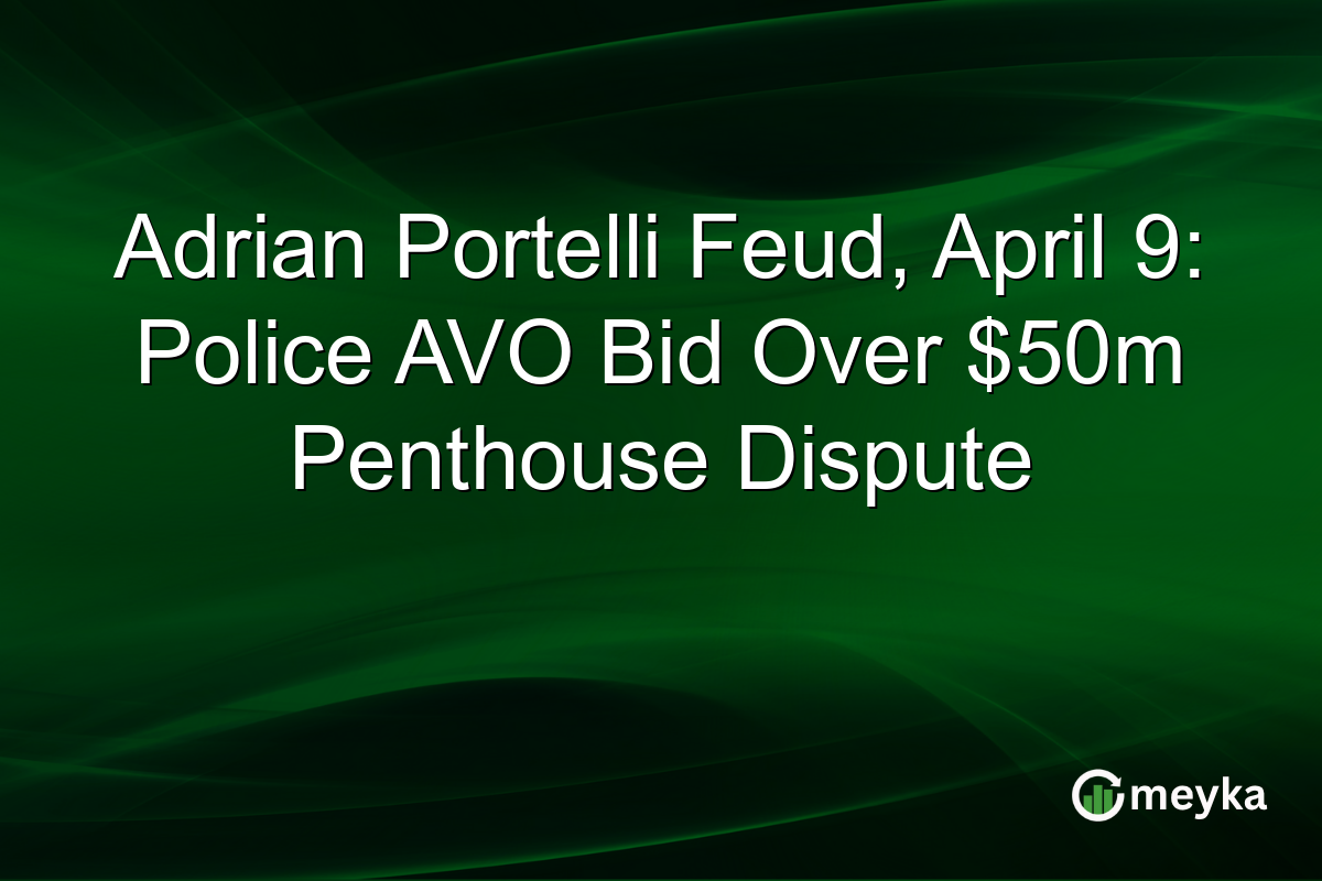 Adrian Portelli Feud, April 9: Police AVO Bid Over $50m Penthouse Dispute