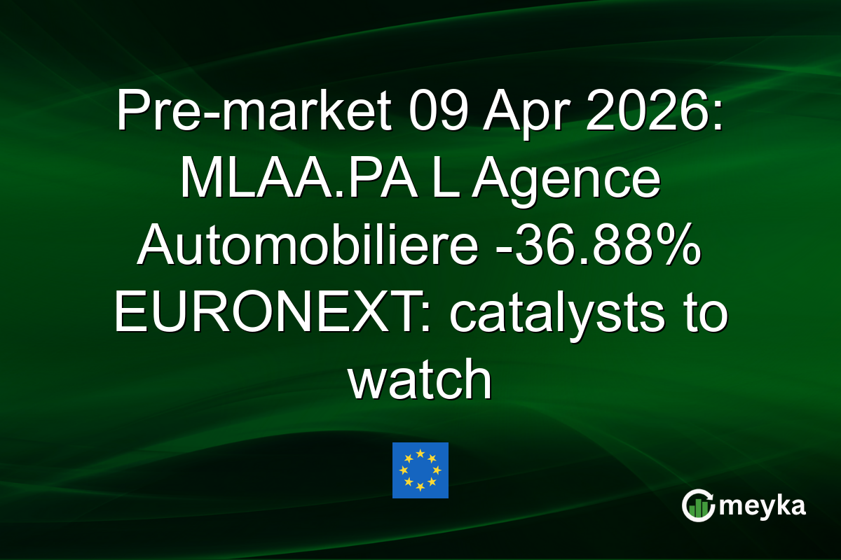 Pre-market 09 Apr 2026: MLAA.PA L Agence Automobiliere -36.88% EURONEXT: catalysts to watch