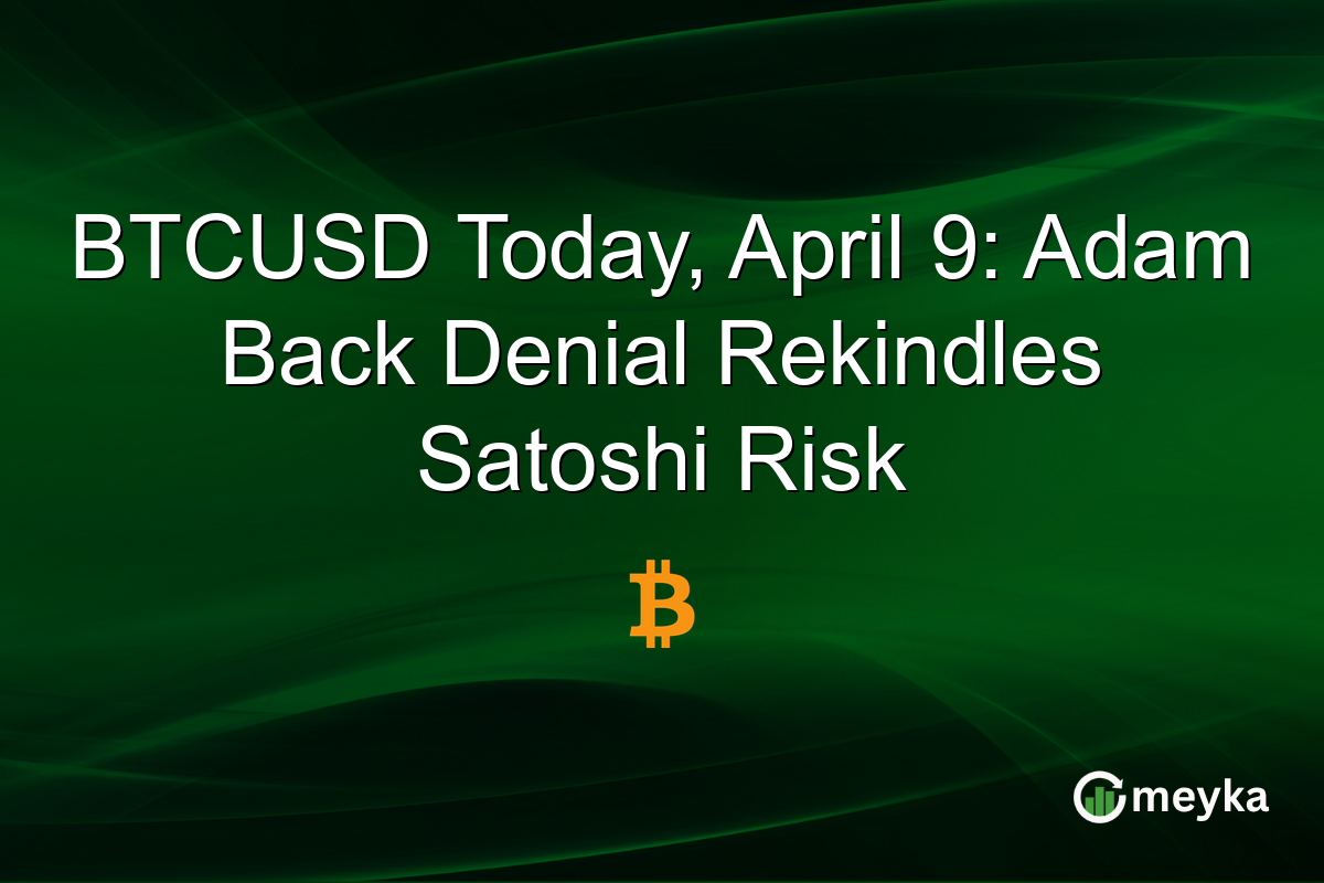 BTCUSD Today, April 9: Adam Back Denial Rekindles Satoshi Risk