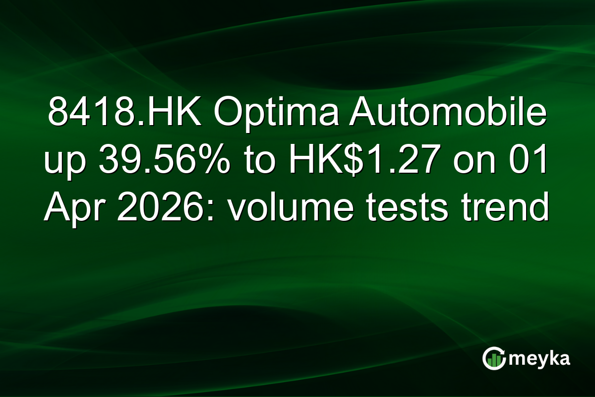 8418.HK Optima Automobile up 39.56% to HK$1.27 on 01 Apr 2026: volume tests trend