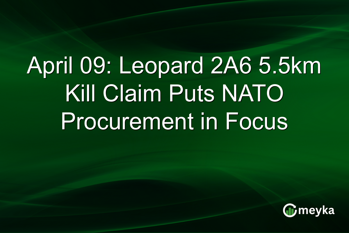 April 09: Leopard 2A6 5.5km Kill Claim Puts NATO Procurement in Focus